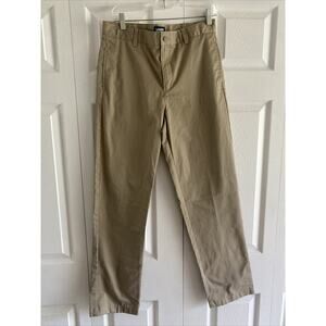 Lands End Iron Knee Chino Pants Boys Size 18 Khaki Tan School Uniform Cotton
